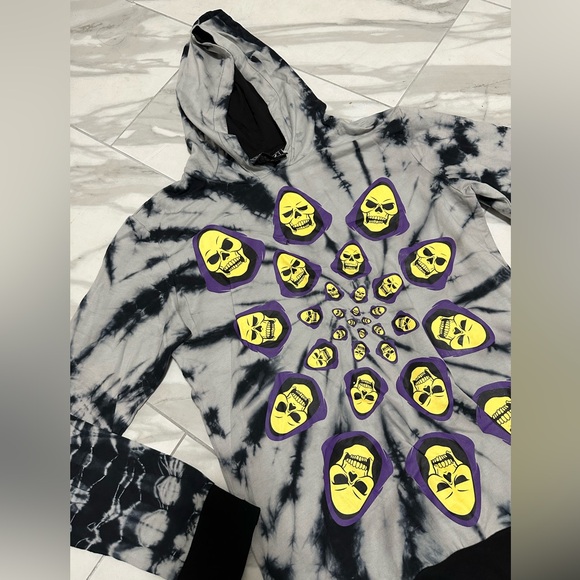 Killstar Masters of the universe skeletor skull reaper tye dye hoodie NEW no tag - Picture 2 of 9